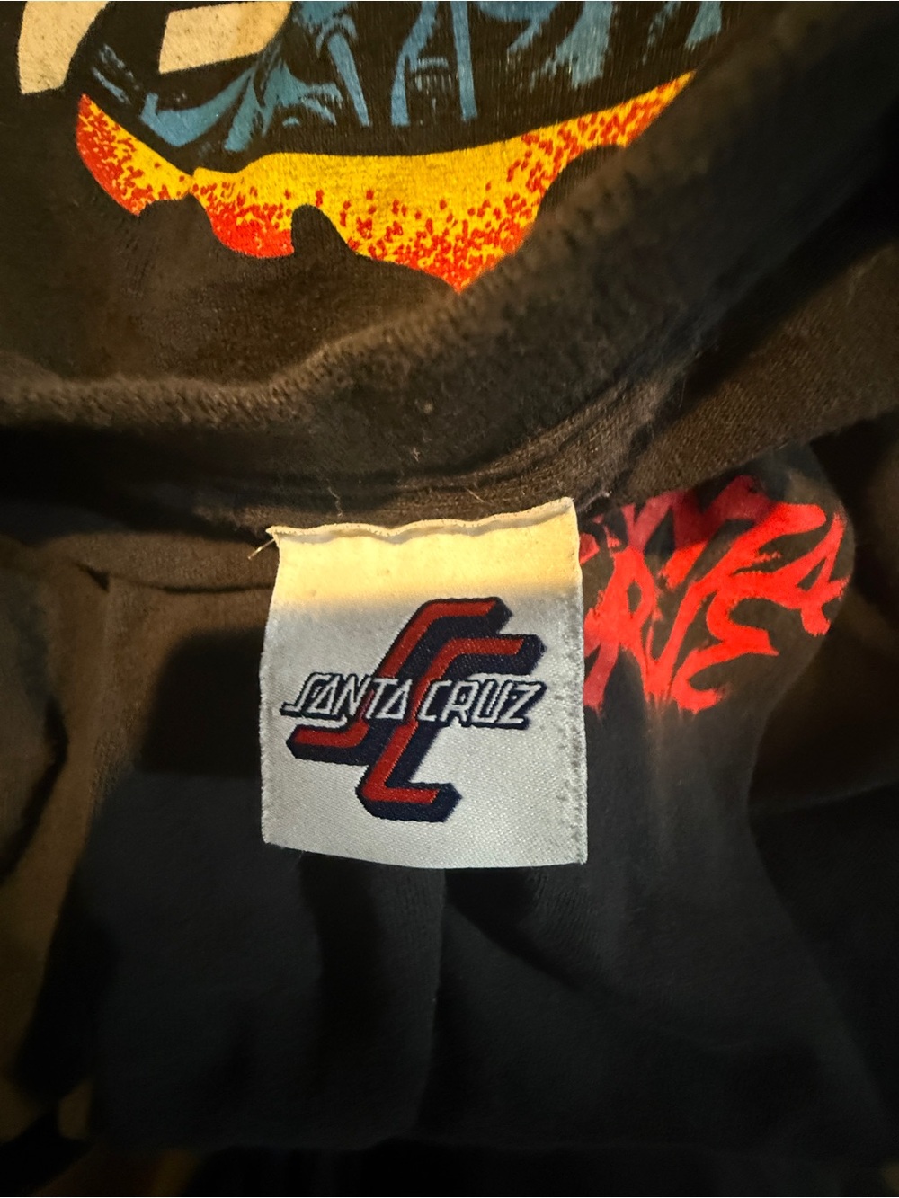 Santa Cruz Skateboards Black Tee with Red Chest Logo - Picture 3 of 4